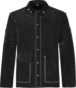 Veste de soudage en cuir, manteau de sécurité robuste, résistant à la chaleur et aux flammes - Product Image 1