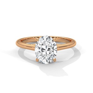Bague Solitaire Ovale 2.0ctw en Zircon Cubique, Argent Sterling 925, Classique Treillis, Bague de Fiançailles, Bijoux de Mariage de Luxe, Bague de Mariage - Product Image 3