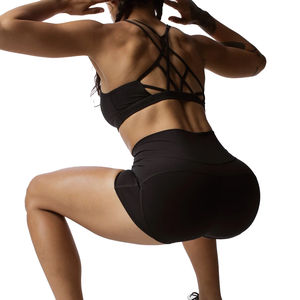 Vêtements de sport pour femmes en gros Short de motard de yoga taille haute avec logo personnalisé Short sans couture pour la course à pied et la gym à impact élevé - Product Image 6