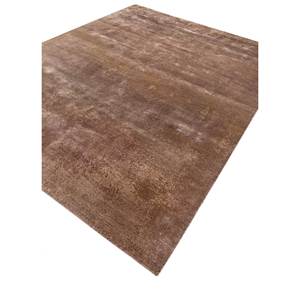 พรมขนสัตว์และไหมไผ่ถักมือสีเบจและสีน้ำตาล รุ่น Kavi Afterglow สีพื้น สำหรับตกแต่งบ้าน ห้องนั่งเล่น และทางเดิน-Eskm-04 - Product Image 2