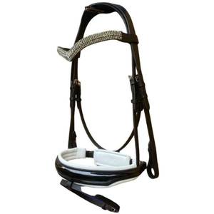 Shetland Ponies Caballo Ecuestre Caballos de cuero de alta calidad Brida de doma de caballo de temporada con cristales en bandas y banda para la nariz - Product Image 3