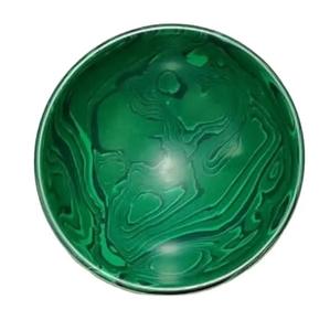 Factory Wholesale Epoxy Resin Serving Bowl <b>Dinnerware</b> Set Handmade Malachite Bowls Latest Round Shape Resin Salad Bowl Platters - Product Image 1