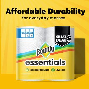 Essentiels Bounty : Sélection de rouleaux de papier essuie-tout, taille A, 6 rouleaux doubles, blanc, 108 feuilles par rouleau - Product Image 4