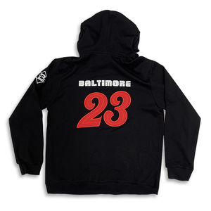 Sweat-shirt à capuche personnalisé avec logo, fabrication de vêtements, broderie noire, streetwear, sport pour homme, vente chaude 2025 - Product Image 3