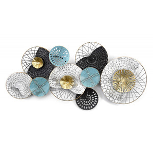 Nouvelle décoration murale géométrique en métal, décoration murale circulaire métallique, décoration murale en métal pour salon, chambre à coucher, produit à succès - Product Image 2