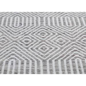 พรมขนสัตว์ทำมือ Abrash สีเทา-ดำ ลายเรขาคณิตแบบทอเรียบ สำหรับบ้าน รูปทรงสี่เหลี่ยมผืนผ้า ทางเดิน ADWP-13041 พรมข้างเตียง - Product Image 3