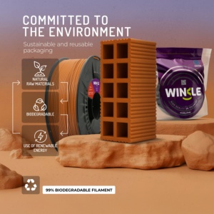 Filamento per Stampante 3D WINKLE Brick PLA HD Testurizzato 1.75mm 1kg, Qualità Europea ES Biodegradabile, Facile da Stampare, Alta Precisione 190-230 - Product Image 6