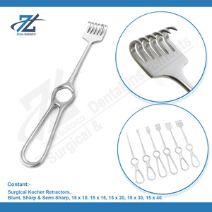 Écarteurs chirurgicaux Instrument Blunt Fig 15x15, 20.0 cm Écarteur Kocher dentaire en acier inoxydable fabriqué au Pakistan - Product Image 4