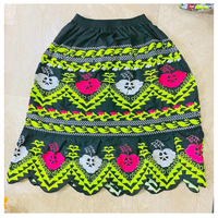 Falda Lápiz Tradicional de Micronesia, Chuuk, Pohnpei, Bordada, Informal, de Tela de Algodón, Antibacteriana, Hasta el Tobillo, para Mujer