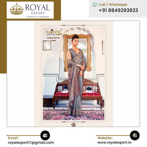 Large gamme de vêtements de créateur de mode de bonne qualité pour mariage et fête Collection de saris de tissage pur cachemire - Product Image 2