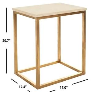 Mesas laterales rectangulares del metal de la sala de estar de la decoración casera con las piernas del metal y tablero de mármol - Product Image 1