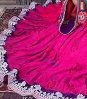 Service OEM Ensemble 2 pièces vintage afghan long jusqu'au sol, comprenant une robe longue et un pantalon, brodé, avec fermetures éclair, dentelle et taille naturelle, pour mariée