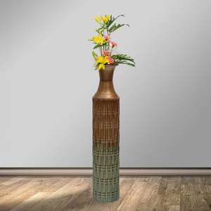 Home Shine Vase à fleurs en métal artisanal plaqué or de haute finition Design de base à la mode Vase à fleurs de vente chaude - Product Image 1