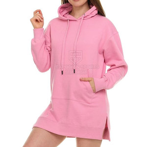 Sweat-shirts à capuche longs pour femmes en coton 100% avec logo personnalisé sur le devant, respirants, de haute qualité, personnalisables - Product Image 4