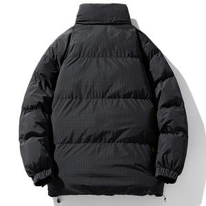 Manteau bulle matelassé d'hiver grande taille pour hommes Parka chaude et épaisse col montant logo avant coupe-vent écologique - Product Image 3
