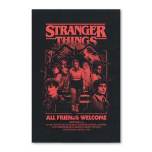 Modern Style Stranger Things 5 <b>Poster</b> All Friends Welcome for Wall Decor Made From Durable Paper - Product Image 1