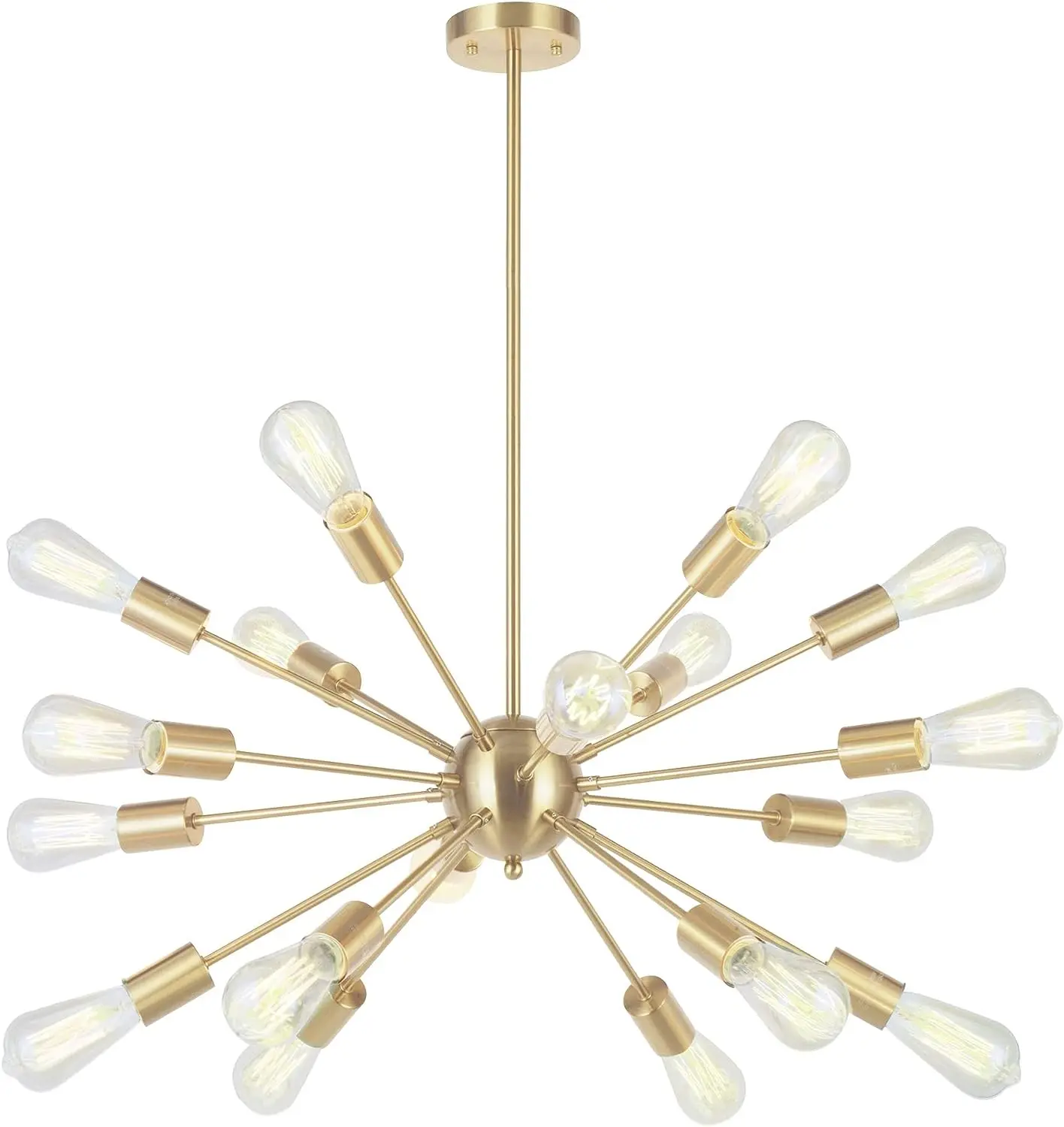 Pendentif Spoutnik en laiton brossé éclairage lustre moderne plafonnier Starburst doré