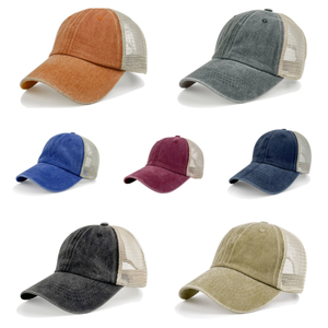 Gorra Trucker Unisex de Lona Lisa con Malla, Estilo Vintage, Lavado Ácido, para Exteriores 2026 - Product Image 1