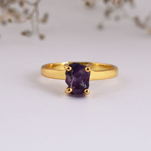 แหวนพลอยอเมทิสต์แบบง่ามสไตล์คลาสสิกสีเงินสเตอร์ลิง925โรแมนติกสำหรับงานแต่งงานของขวัญปาร์ตี้ - Product Image 4