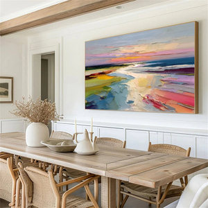 Handmade Oil Painting Seascape <b>Canvas</b> Art With <b>Frame</b> Contemporary Style Indoor Wall Decor - Product Image 3