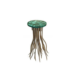 Table basse en marbre malachite, décor de maison exquis avec un attrait luxueux pour la salle à manger ou le comptoir - Product Image 3