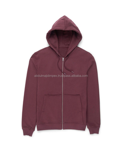 Mens Maroon <b>Zip</b> Up Hoodie Casual Plain <b>Sweatshirt</b> Comfortable Cotton Hooded Jacket <b>Full</b> Sleeve Everyday Wear Winter Outfit - Product Image 2