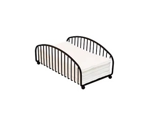 Support Design Minimal Porte-serviettes de haute qualité Fer Métal Design Maison Hôtel Restaurant Table Couleur Noire Revêtement en poudre - Product Image 1