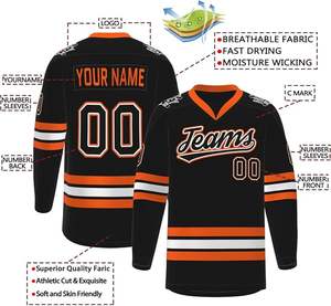 Maillot de hockey sur glace de sport pour hommes adultes 100% polyester 160g tissu sérigraphié en soie - Product Image 4