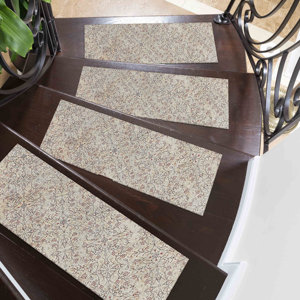 Alfombra beige moderna de estilo bohemio con estampado, tonos suaves, fácil de limpiar, lavable a máquina, alfombra de pasillo. - Product Image 1