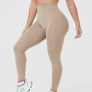 Women Leggings Elastic Waist <b>High</b> Quality Quick Dry Breathable Solid Color Wholesale Low MOQ Sport Leggings Reasonable Price - Product Image 3