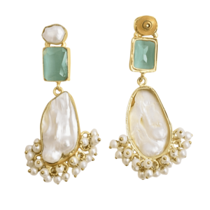 Aretes de Aro de Latón al por Mayor, Aretes de Piedra Natural Orgánica, Acabado de Latón Antiguo, Pieza de Moda, Perfectos para Pedidos al por Mayor - Product Image 5