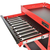 Chariot à outils en acier thermolaqué rouge à 3 niveaux avec armoire de rangement pour garage de mécanicien, OEM disponible