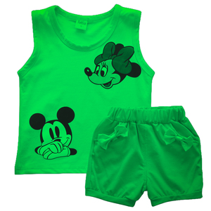 Summer Kids Girls Solid Vest 2025 New Casual Sleeveless Vest Set for Boys 100% Cotton Children's Clothing with Cartoon Pattern - Product Image 4