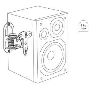 Set di 2 supporti da parete in alluminio di colore nero da 5 kg per custodie acustiche per TV e carrelli - Product Image 3