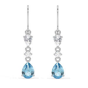 Boucles d'oreilles pendantes CLARA en argent sterling 925 avec solitaire en forme de poire, accessoire élégant et tendance - Product Image 1