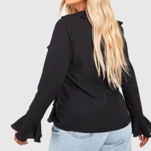 Blouses en coton de créateur pour femmes respirant élégant hauts longs mignon dentelle broderie solide à manches longues dames Blouses pour les filles - Product Image 5