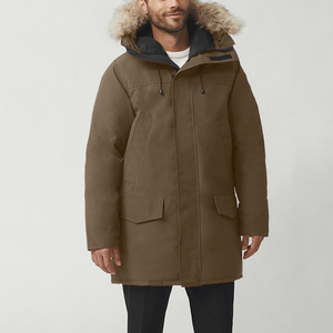 High Quality Custom Made Autumn Men's Windproof Cotton Filled Thick Parka Jacket with <b>Stand</b> Collar Canvas Front - Product Image 3
