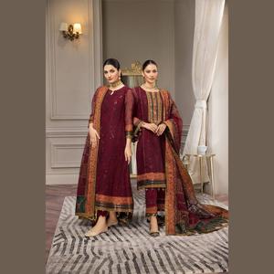 WS INTERNATIONAL jolie robe de mariée Costume en soie ethnique Vente à chaud Robe droite de créateur Salwar Kameez du Pakistan et de l'Inde - Product Image 2