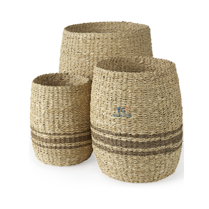 Hot Selling Popular Customized <b>square</b> Shaped Seagrass Straw Water Hyacinth Grass Corn Husk Storage <b>Basket</b> - Product Image 6