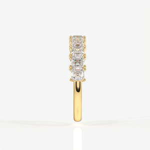 Asscher Cut Lab Grown Diamond Wedding Band 14K Gold <b>Ring</b> - Product Image 3
