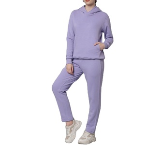 Conjunto de chándales de dos piezas para mujer, ropa deportiva informal, traje de jogging, Conjunto de sudadera y pantalones a juego, traje de gimnasio con logotipo personalizado 2026 - Product Image 2