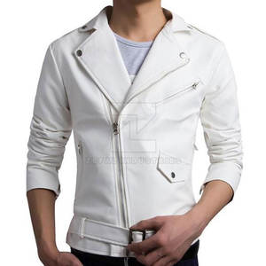 Veste d'hiver de bonne qualité pour hommes Vente en ligne Veste en faux cuir de style motocyclette pour hommes Veste en cuir de couleur unie personnalisée - Product Image 5