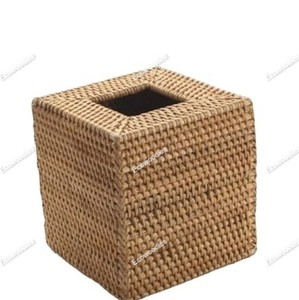 Boîte à mouchoirs en rotin et osier écologique Boîte à mouchoirs en forme de rectangle avec couvercle Boîte à mouchoirs en rotin pour fournitures d'hôtel - Product Image 6