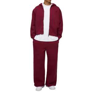 Conjunto de 2 Piezas para Hombre Otoño, Pantalones Deportivos de Pierna Recta Lisos, Sudadera con Capucha y Cremallera, Unisex, Logotipo Personalizado, Transpirable, Felpa, Ropa Casual de Calle - Product Image 6