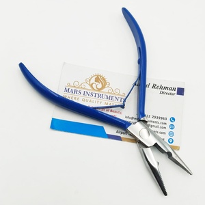 Professional Salon Stainless Steel Metal <b>Hair</b> <b>Extension</b> Pliers Solid Blue Color Customizable Packaging Label for Commercial Use - Product Image 1