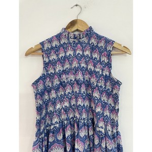 ชุดเดรสยาวผ้าฝ้ายพิมพ์ลายดอกไม้แบบอินเดียทำด้วยมือชุดเดรสยาวสไตล์ตะวันตกชุด Maxi ลำลองชายหาดเซ็กซี่ใส่สบายๆมีขอบแบบทันสมัย - Product Image 5