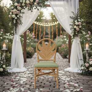 Chaise de mariage confortable et naturelle fabriquée à la main sièges en rotin écologique pour cérémonie en plein air et utilisation dans une villa/hôtel - Product Image 2