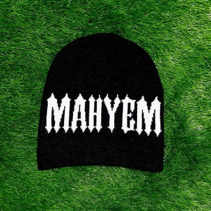 Bonnet en tricot personnalisé de haute qualité en acrylique jacquard avec logo, lettres imprimées sur tout le pourtour pour les scènes de plage et d'affaires - Product Image 1