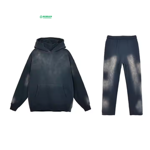 ชุดวอร์มสำหรับผู้ชายเสื้อฮู้ดแบบสวมหัวล้างกรดแบบกำหนดเอง - Product Image 2