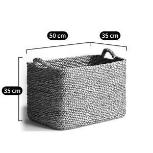 Cesta rectangular hecha de jacinto de agua fuertemente tejido, cesta de almacenamiento hecha a mano, venta al por mayor, ecológica, hecha en Vietnam - Product Image 2